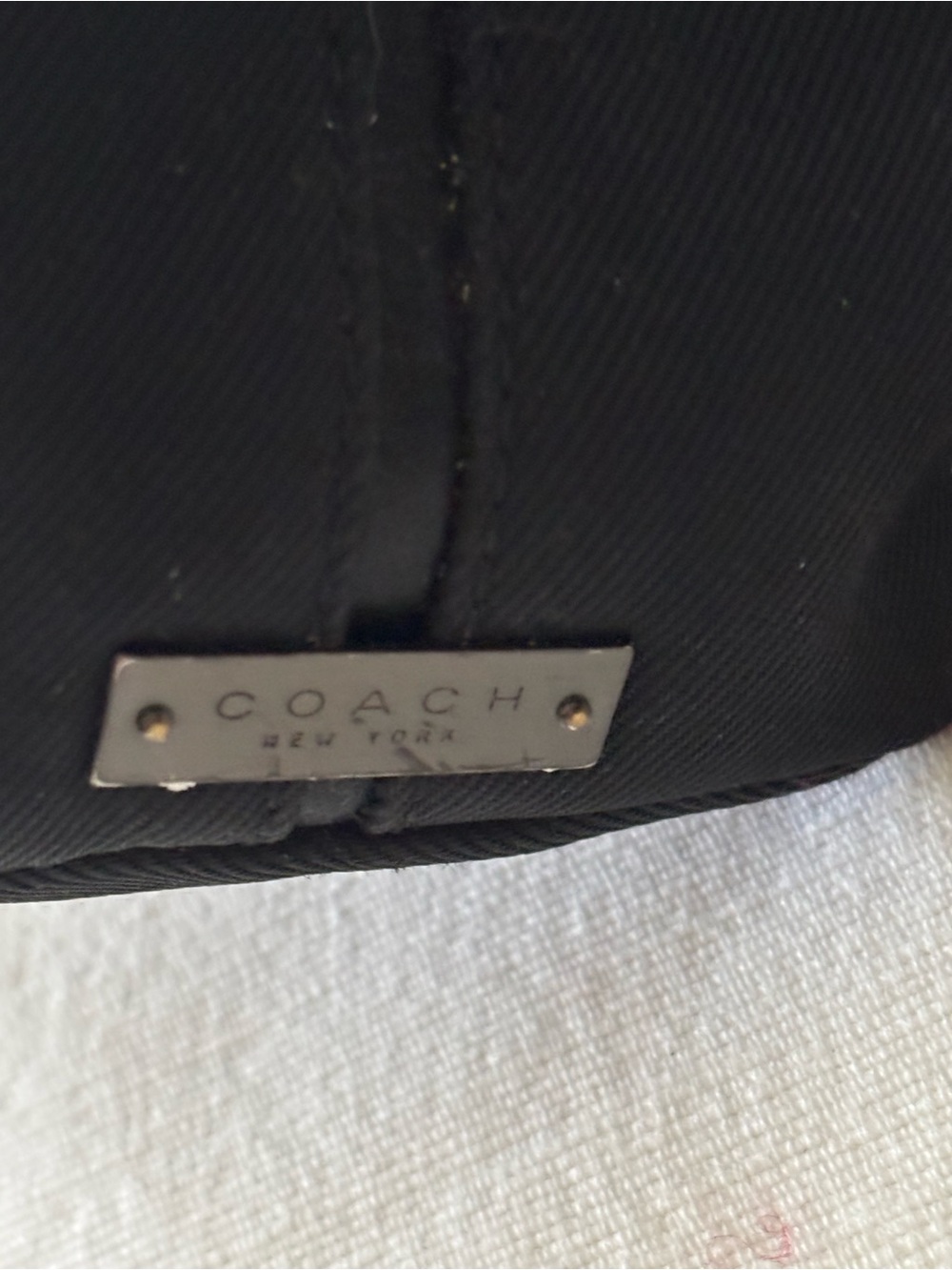 Coach Classic Women’s Laptop/Black Canvas Tote with Smooth Leather Handles. - Picture 6 of 7